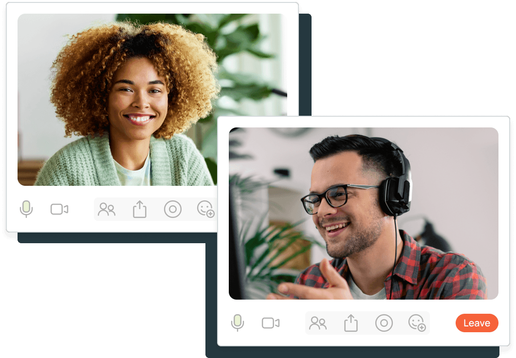 People on a video call taking an interview